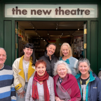 director-writer-and-cast-outside-the-new-theatre-susan-reading-30th-march-2022
